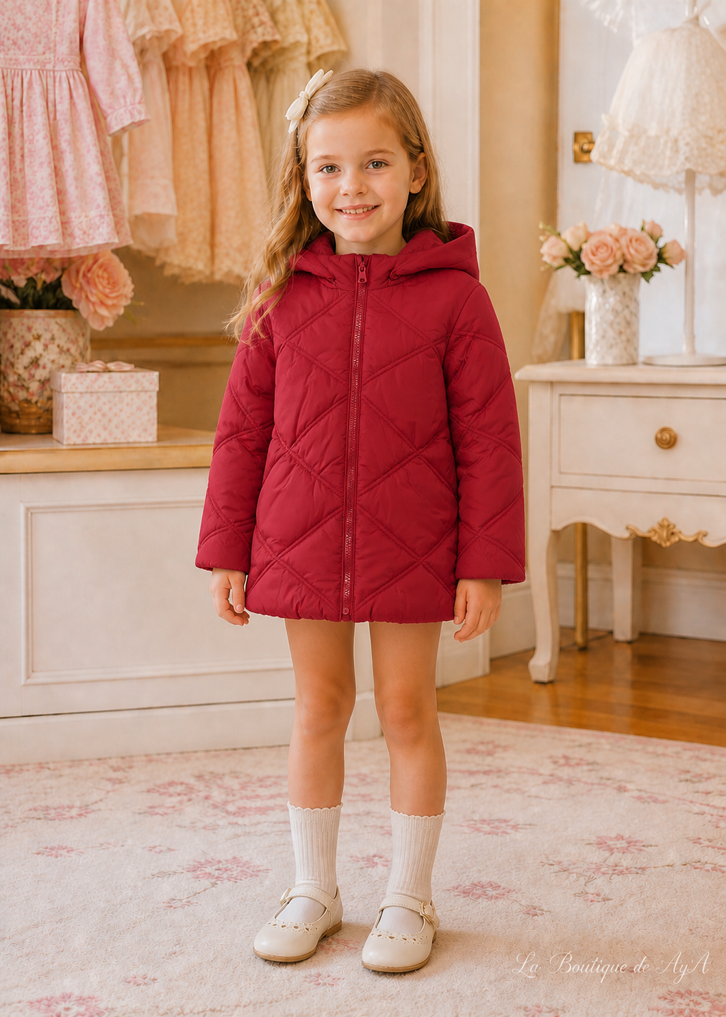 Chaquetón colegial básico Rojo Mayoral para niña 00415-060