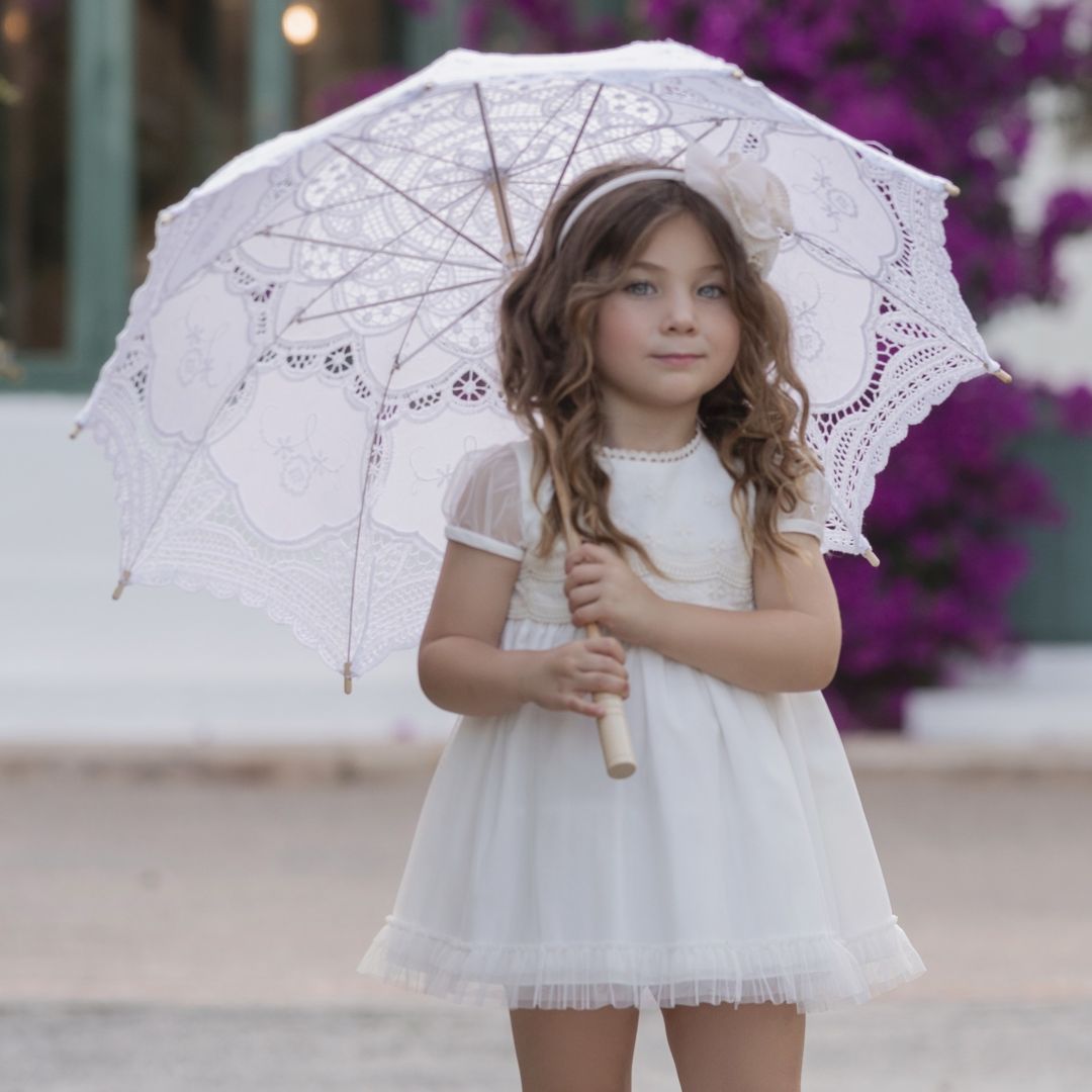 Vestido niña Ceremonia Miranda Beig 0222 - La boutique de AyA