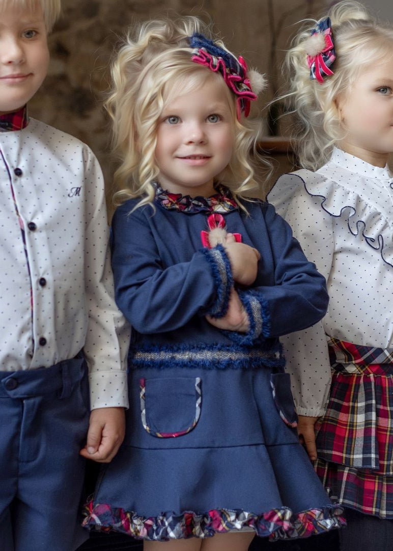 Vestido niña Miranda Azul marino 0251 - La boutique de AyA