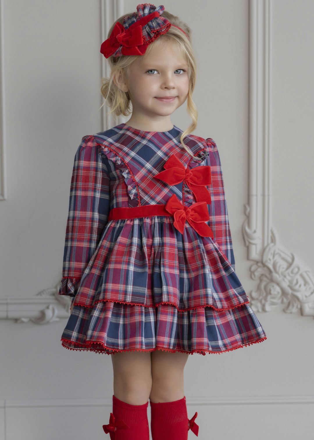 Vestido niña infantil marino cuadros Miranda 0258