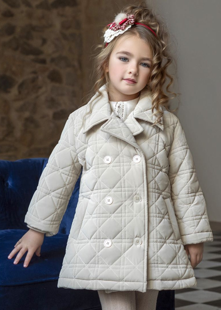 Abrigo Elegante beige niña Miranda 0268 - La boutique de AyA
