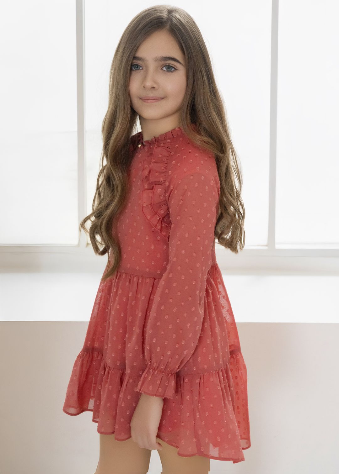 Vestido infantil niña rosaceo Miranda 0300