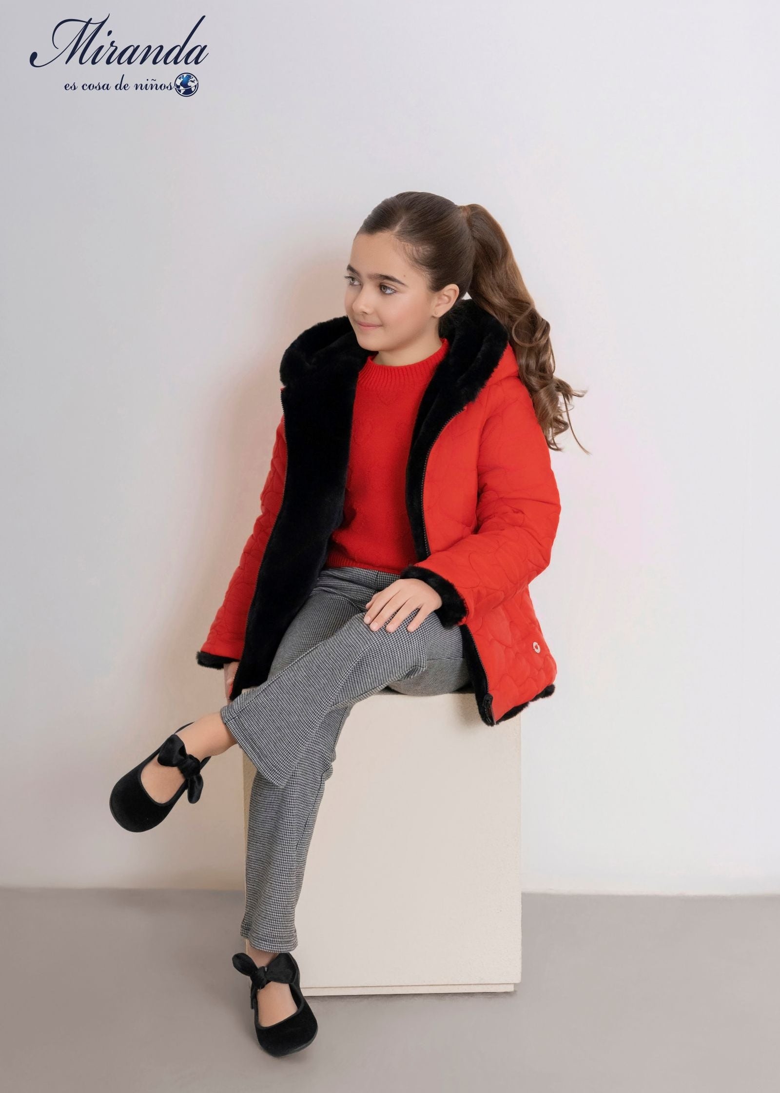 Parka reversible niña rojo negro niña Miranda 0315