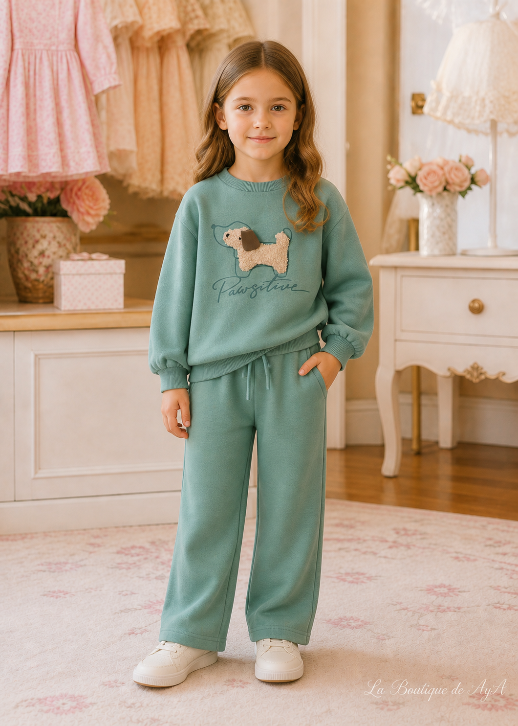 Chandal aplique perro Laurel Mayoral para niña 04801-060 - foto con modelo