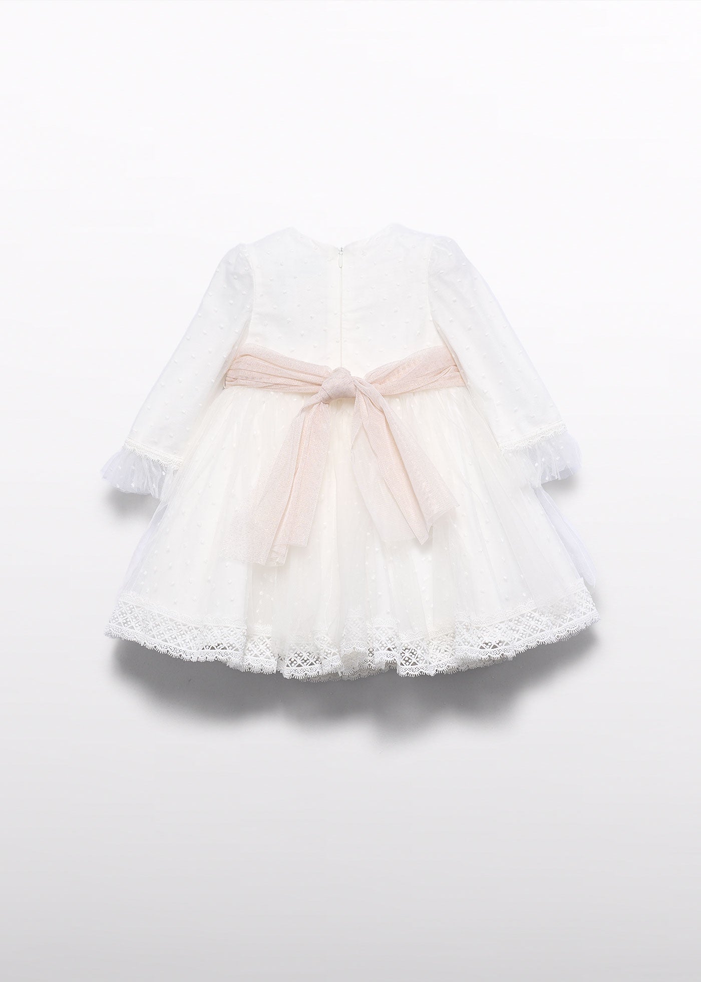 Vestido tul plisado nata para bebé niña Abel & Lula 05503 - imagen 4