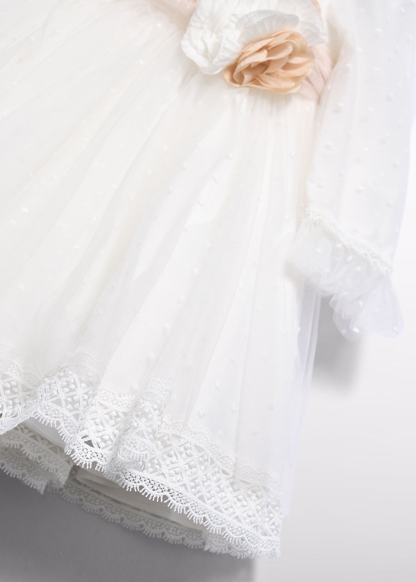 Vestido tul plisado nata para bebé niña Abel & Lula 05503 - imagen 5