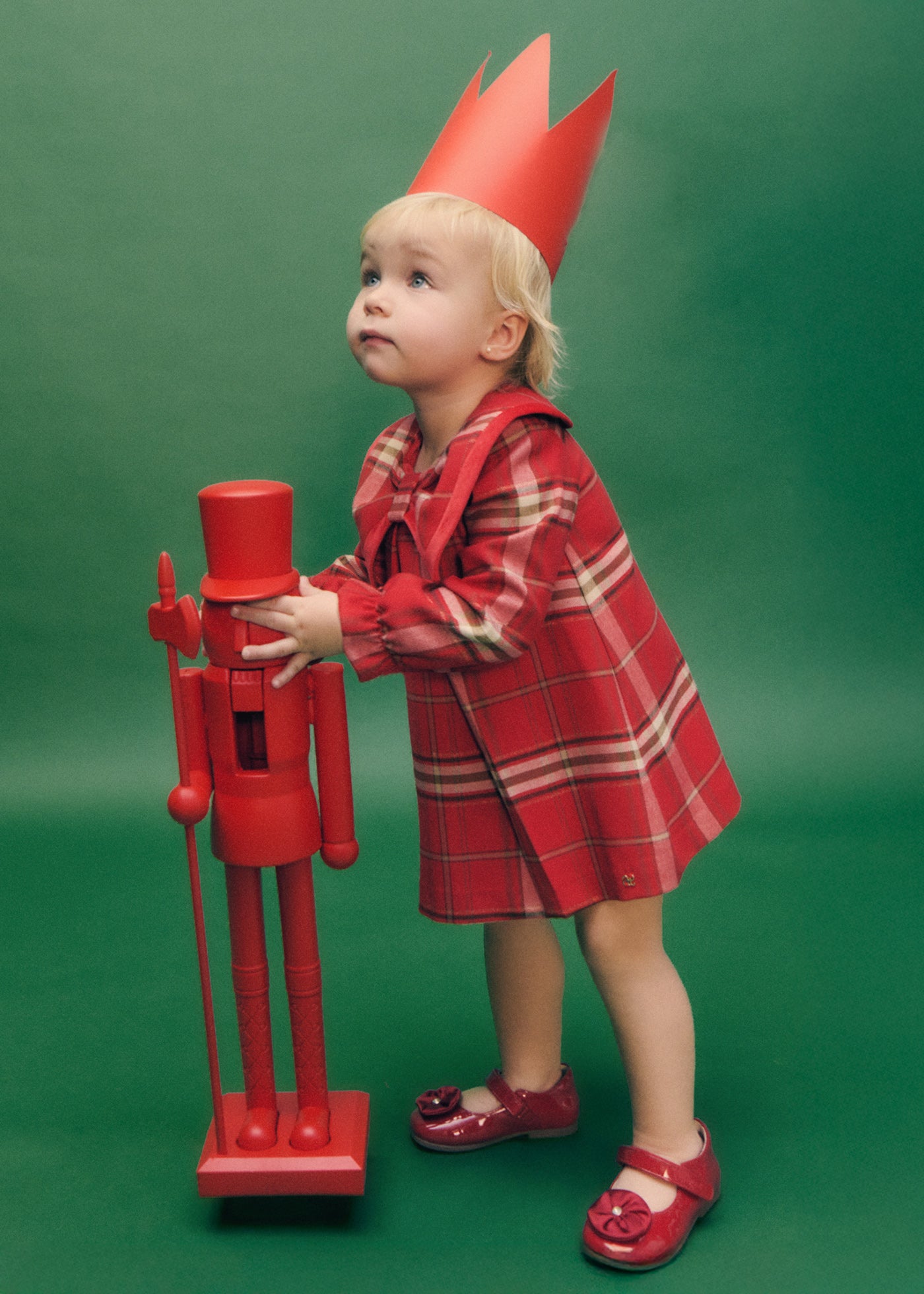 Vestido cuadros rojo para bebé niña Abel & Lula 05505