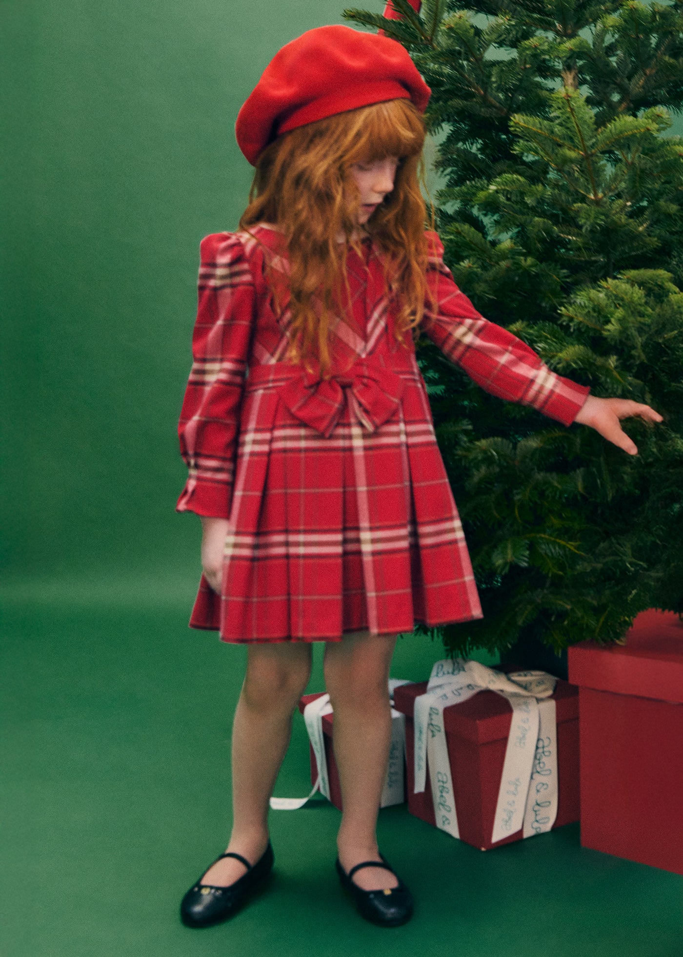 Vestido cuadros rojo para niña Abel & Lula 05530 - imagen 1