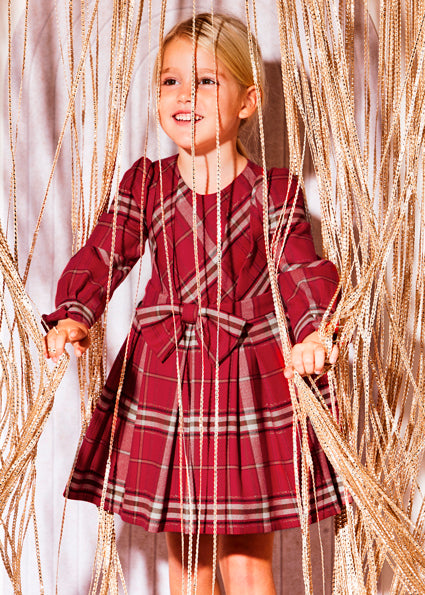Vestido cuadros rojo para niña Abel & Lula 05530 - imagen 2
