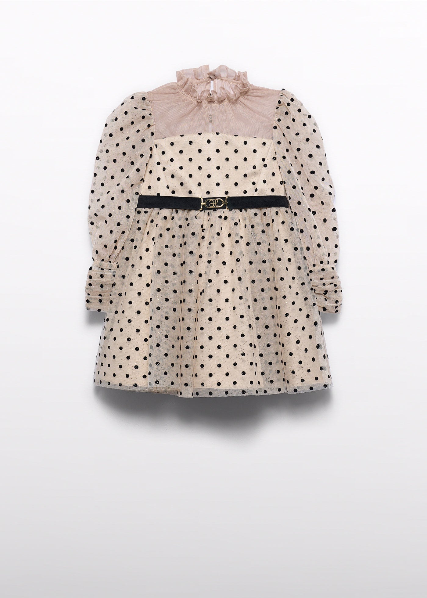 Vestido tul flocado mazapán para niña Abel & Lula 05532 - imagen 3