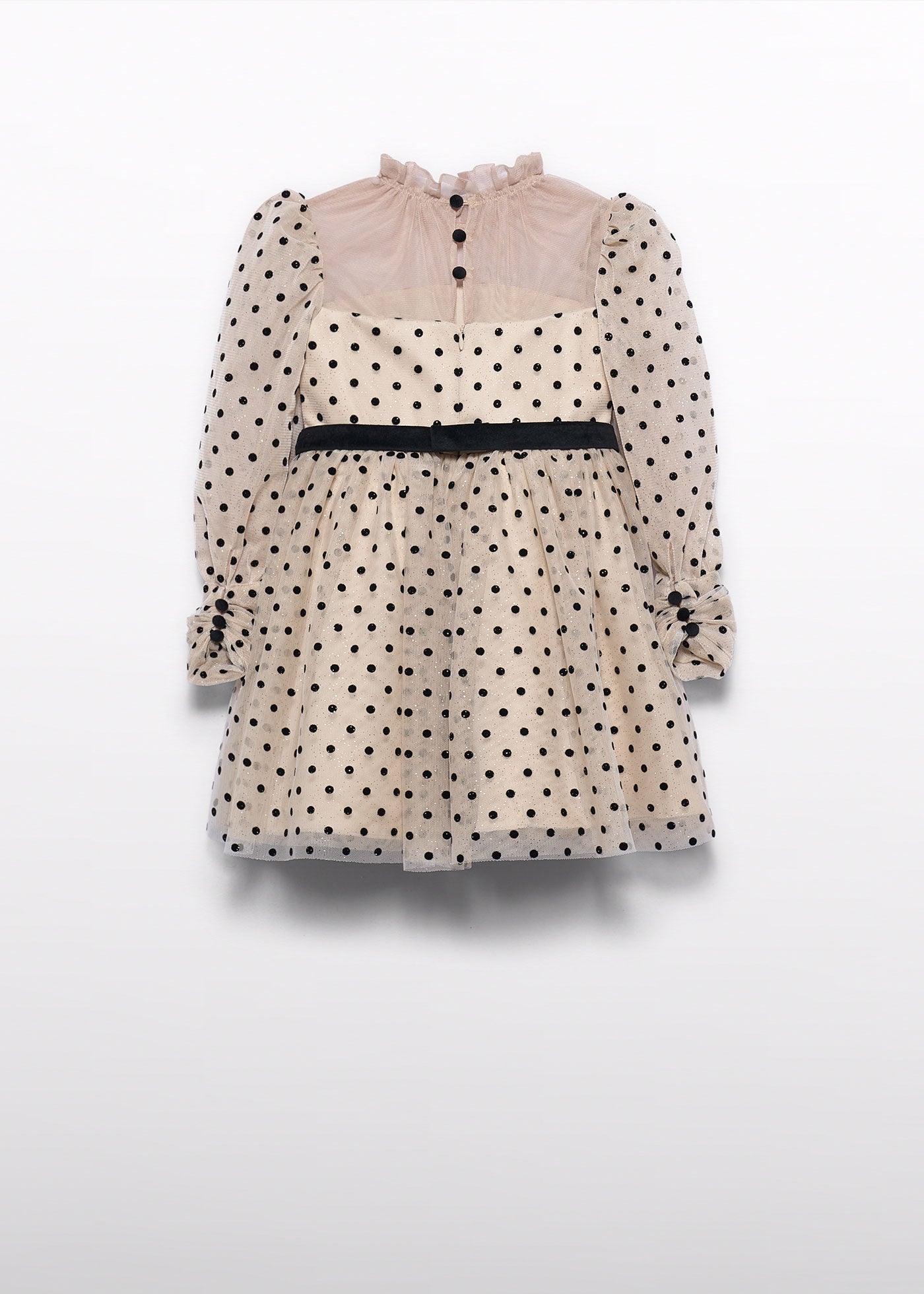 Vestido tul flocado mazapán para niña Abel & Lula 05532 - imagen 4