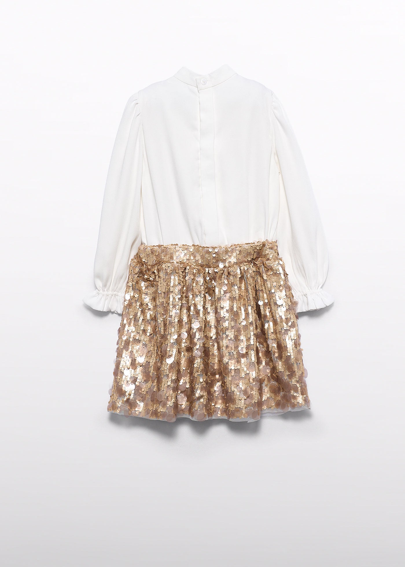 Vestido combinado lentejuelas champán para niña Abel & Lula 05535 - imagen 4