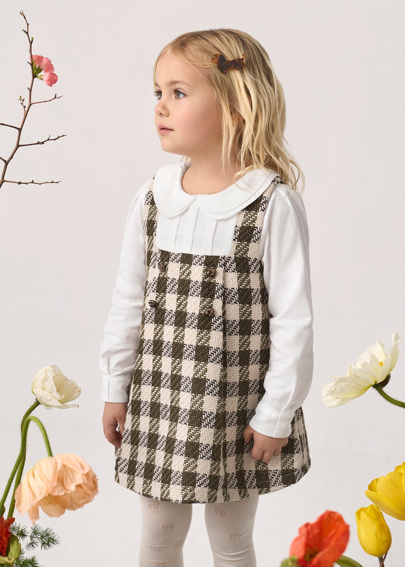 Vestido vichy aguacate para niña Abel & Lula 05542 - imagen 1