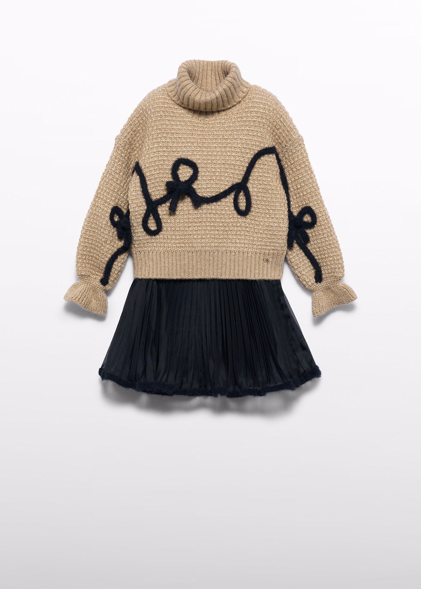 Conjunto de falda tricot gasa negro para niña Abel & Lula 05543 - imagen 2