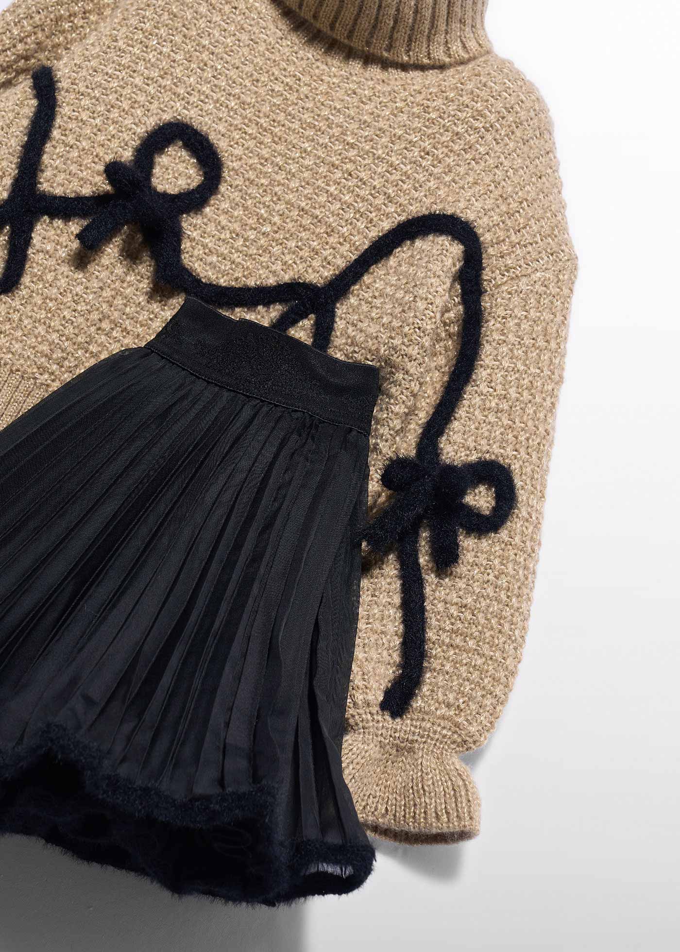 Conjunto de falda tricot gasa negro para niña Abel & Lula 05543 - imagen 4