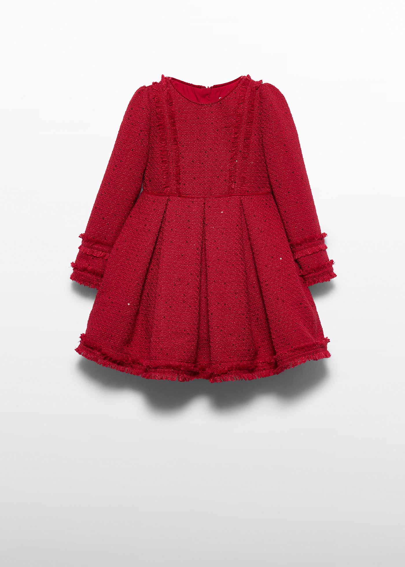 Vestido tweed lentejuelas rojo para niña Abel & Lula 05547 - imagen 4
