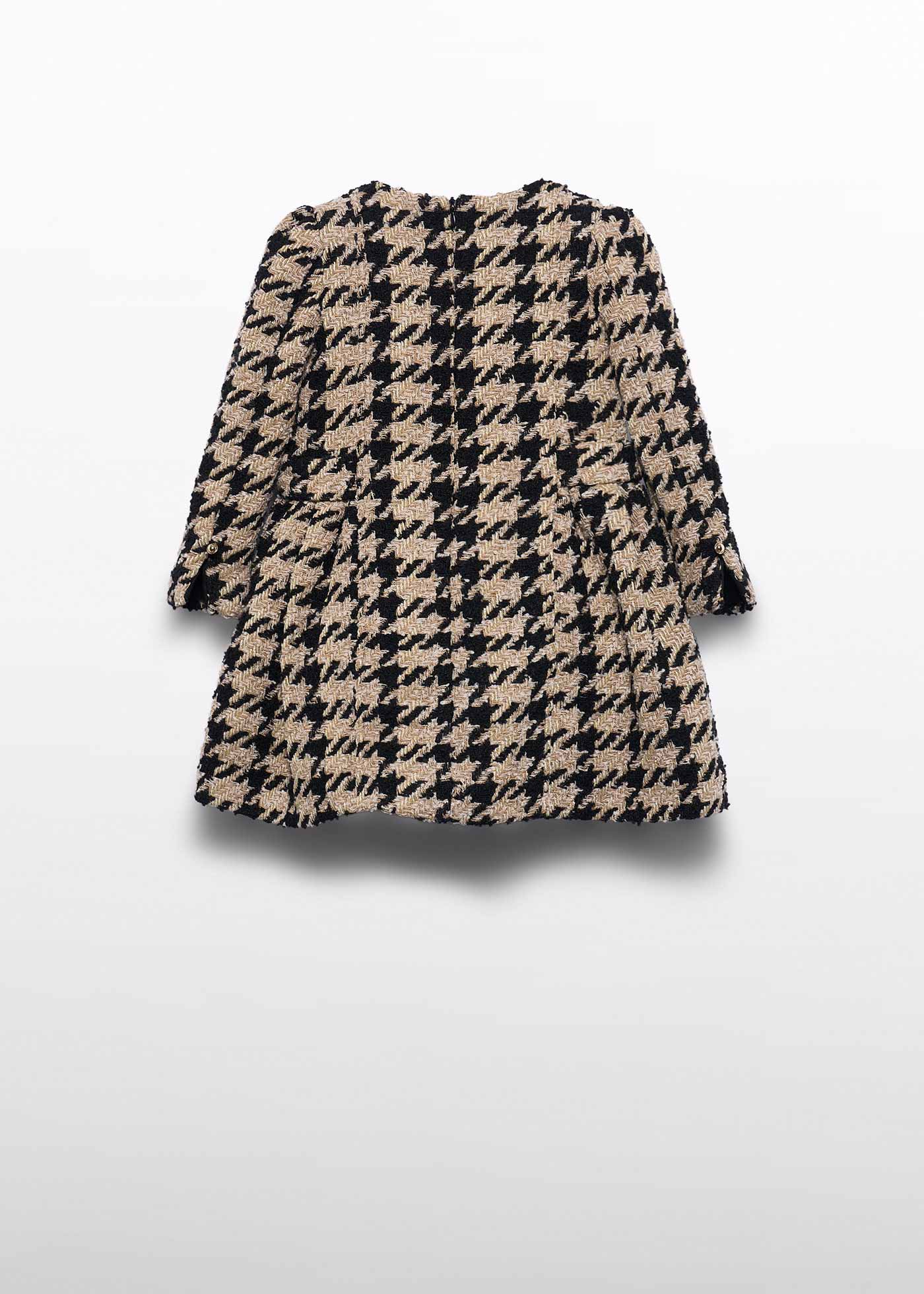 Vestido tweed pata de gallo tostado para niña Abel & Lula 05581 - imagen 3