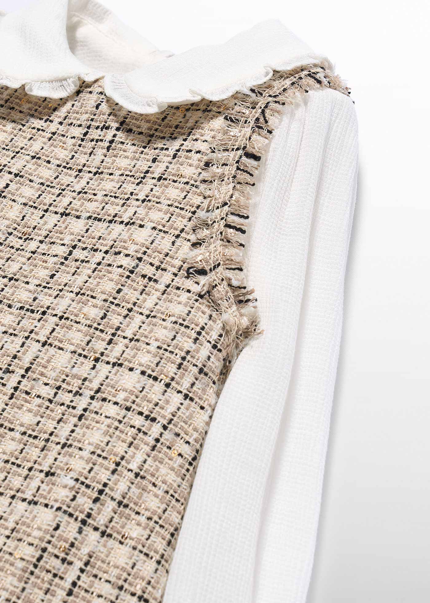 Vestido pichi tweed mazapán para niña Abel & Lula 05582 - imagen 3