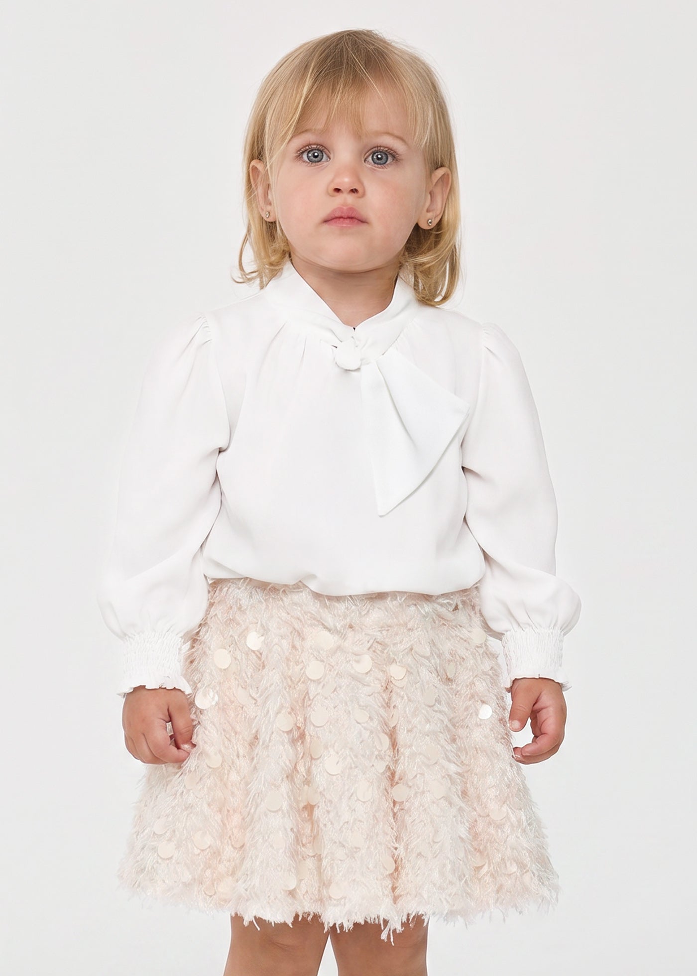 Conjunto de falda plumas mazapán para niña Abel & Lula 05590