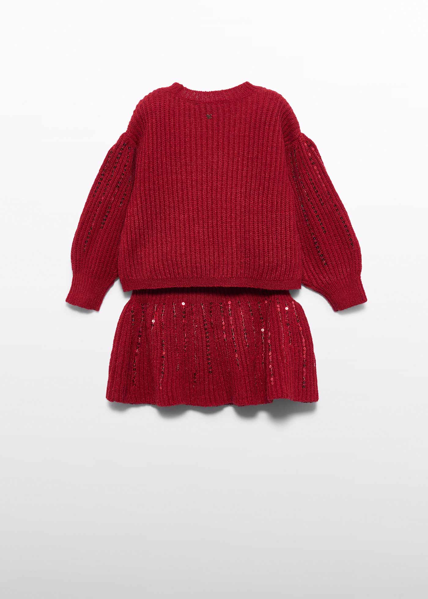 Conjunto de falda tricot lentejuelas teja para niña Abel & Lula 05593 - imagen 2