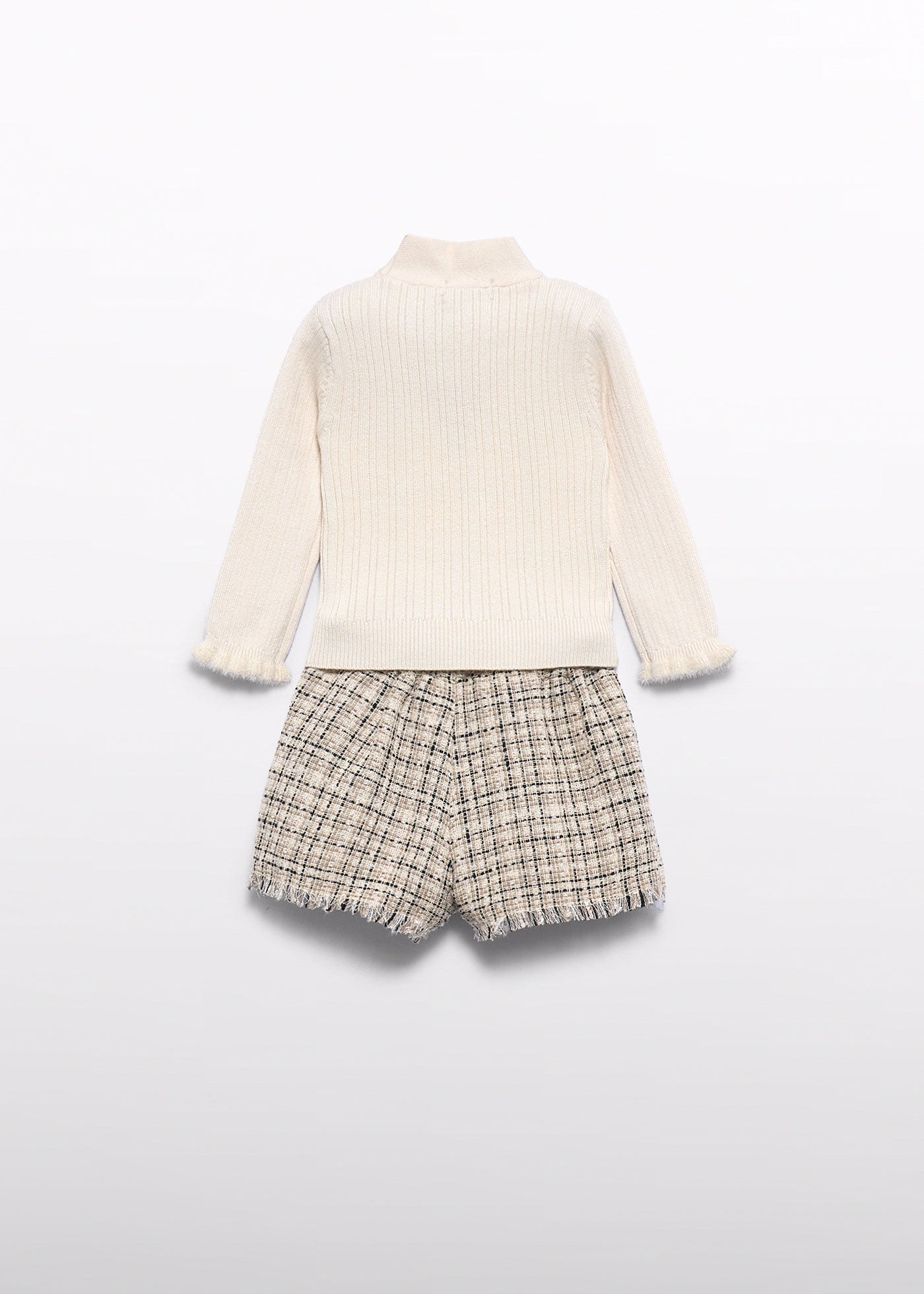 Conjunto de bermuda tweed tricot mazapán para bebé niña Abel & Lula 05734 - imagen 2
