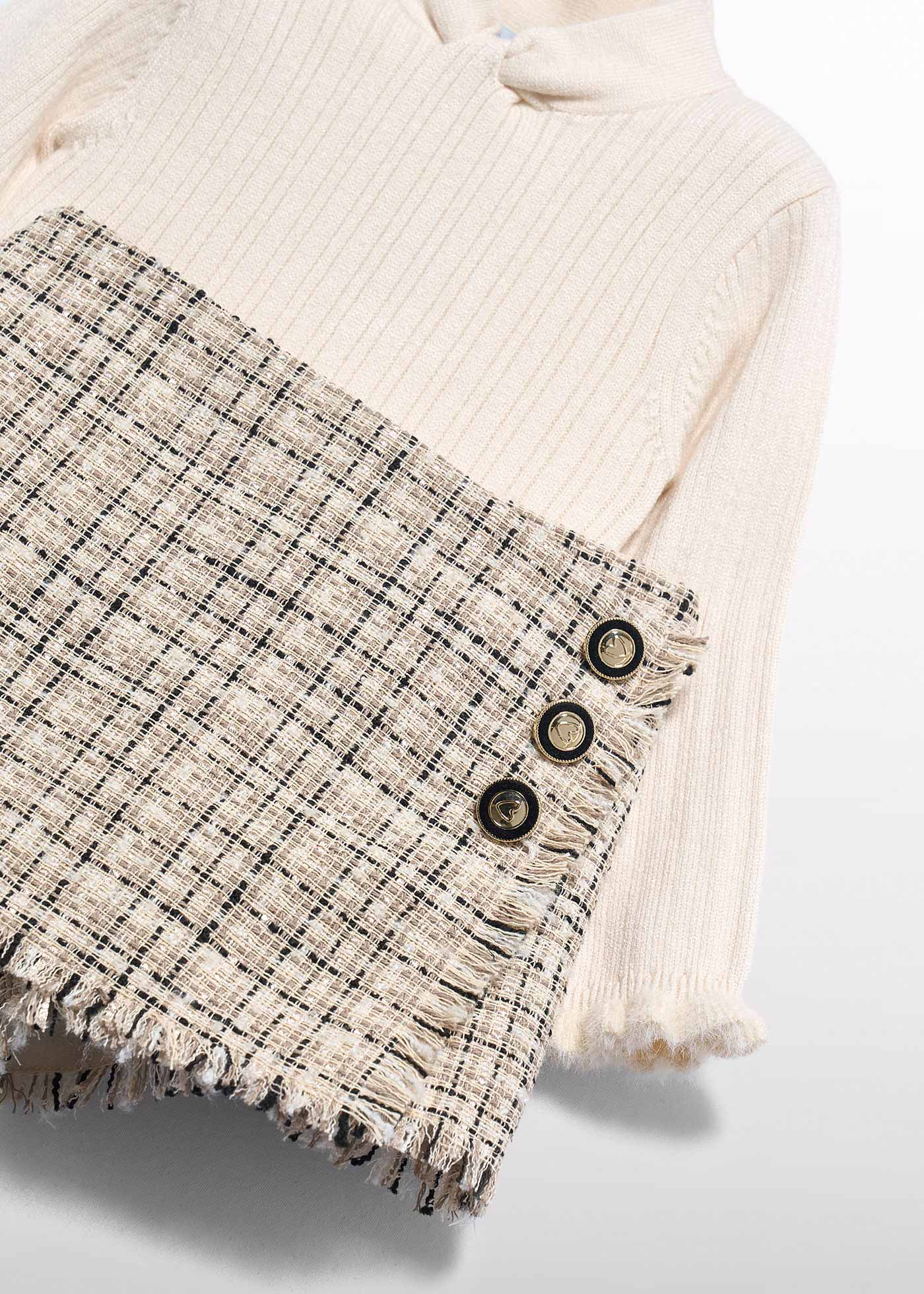 Conjunto de bermuda tweed tricot mazapán para bebé niña Abel & Lula 05734 - imagen 3