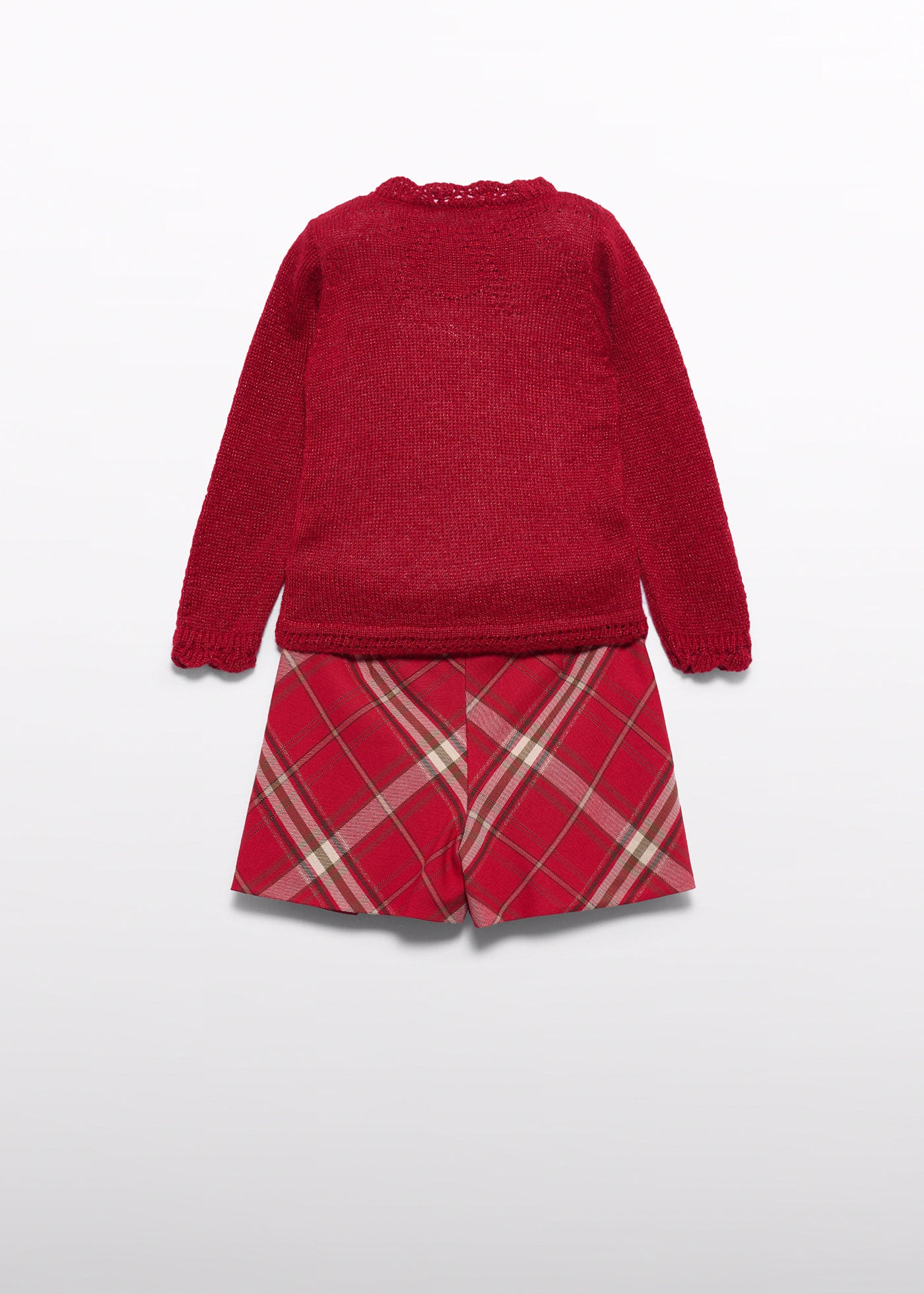 Conjunto de bermuda cuadros rojo para niña Abel & Lula 05746 - imagen 3