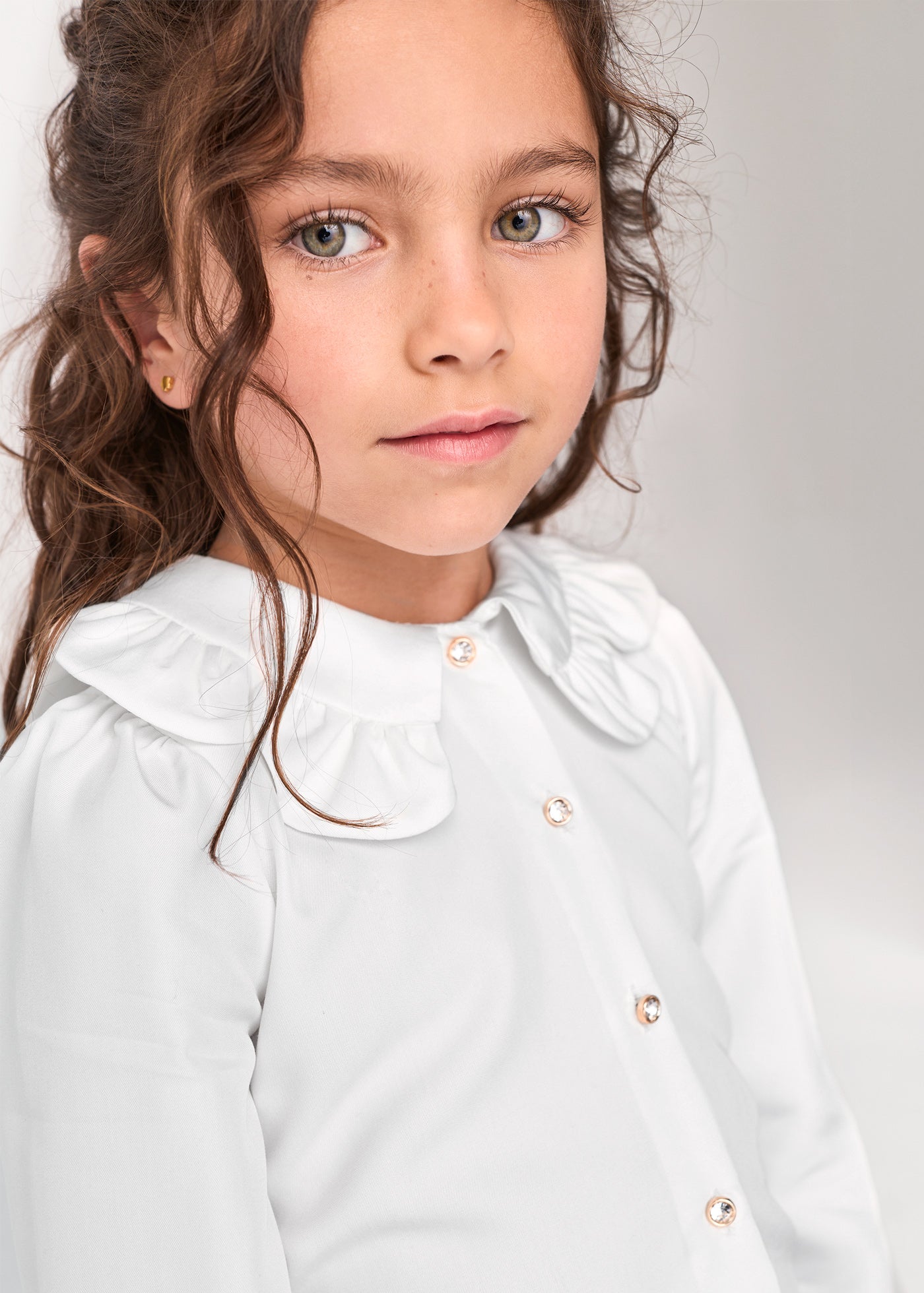 Conjunto de bermuda cuadros lila para niña Abel & Lula 05747 - imagen 2