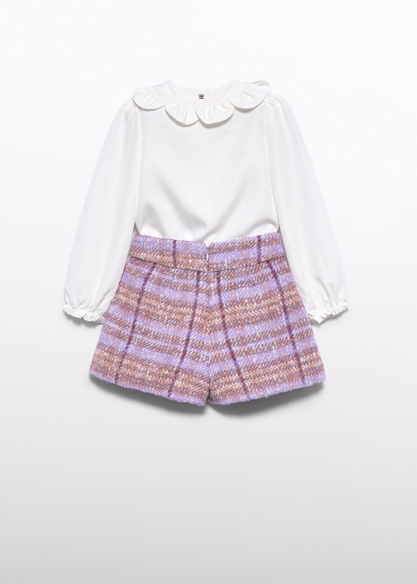 Conjunto de bermuda cuadros lila para niña Abel & Lula 05747 - imagen 5