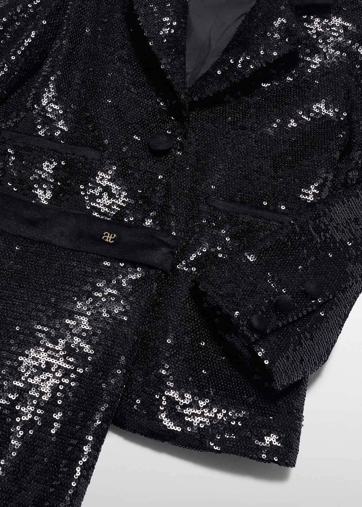 Traje de lentejuelas negro para niña Abel & Lula 05750 - imagen 6
