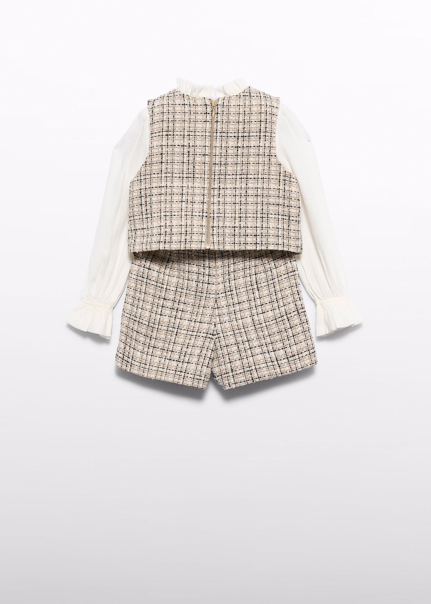Conjunto de bermuda tweed mazapán para niña Abel & Lula 05762 - imagen 3
