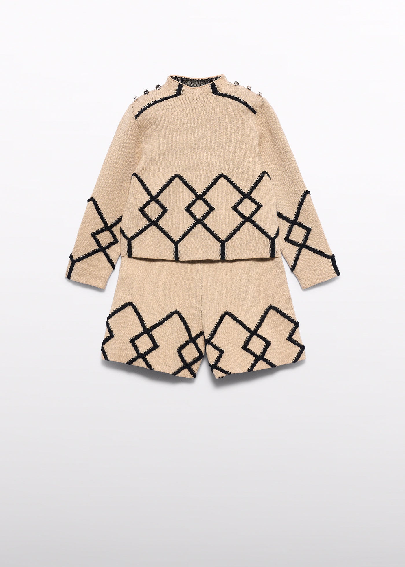 Conjunto de bermuda tricot aspas latte para niña Abel & Lula 05763 - imagen 4