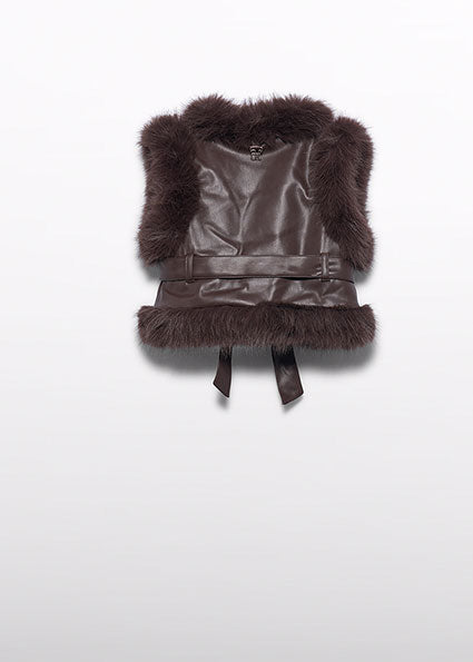 Chaleco acolchado de pelo trufa para niña Abel & Lula 05808 - imagen 4