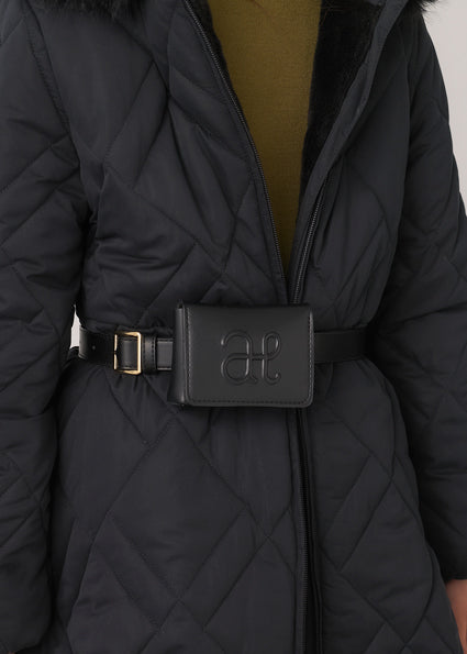 Chaquetón con cinturón cartera negro para niña Abel & Lula 05814 - imagen 3