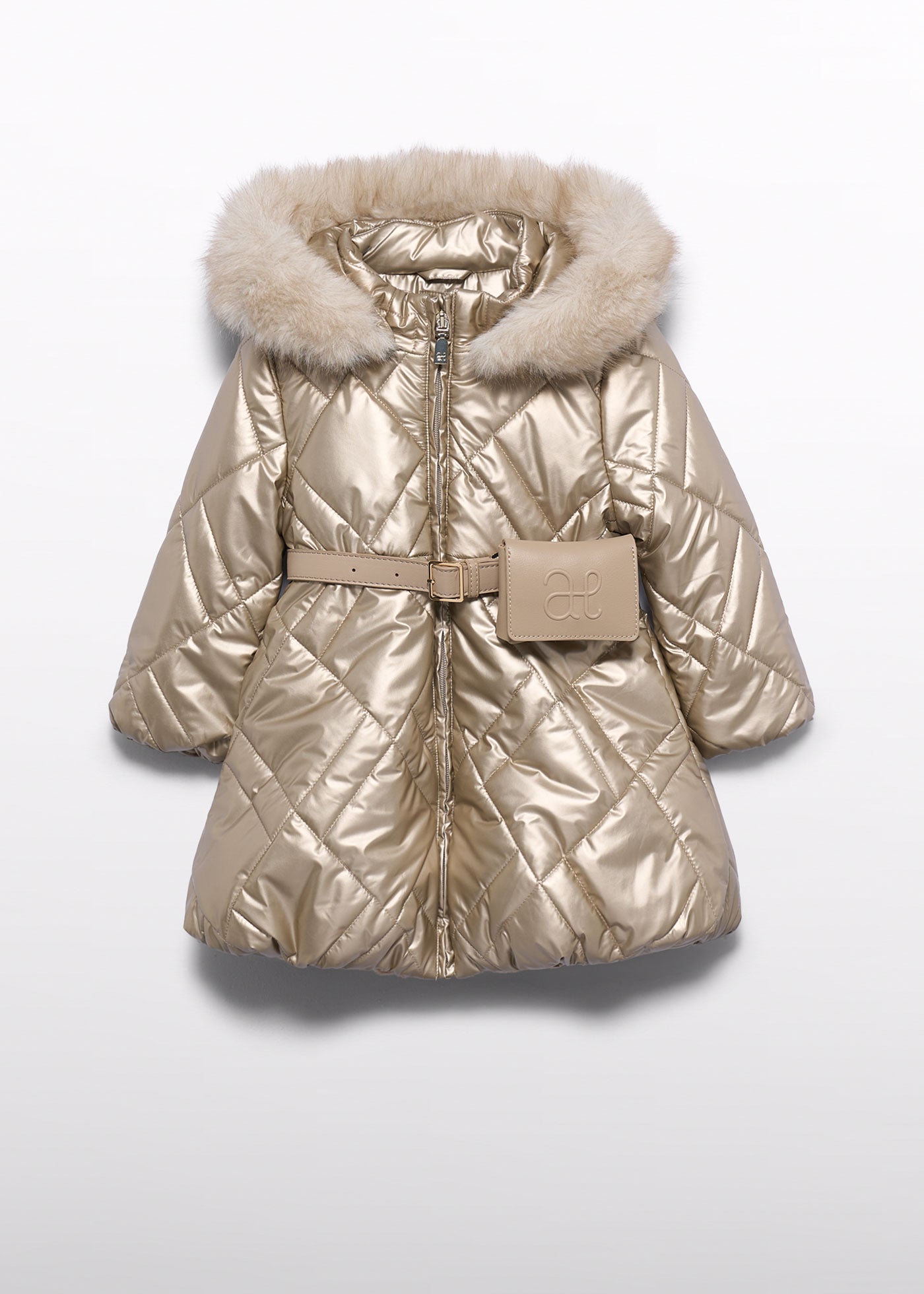 Chaquetón con cinturón cartera dorado para niña Abel & Lula 05814 - imagen 2