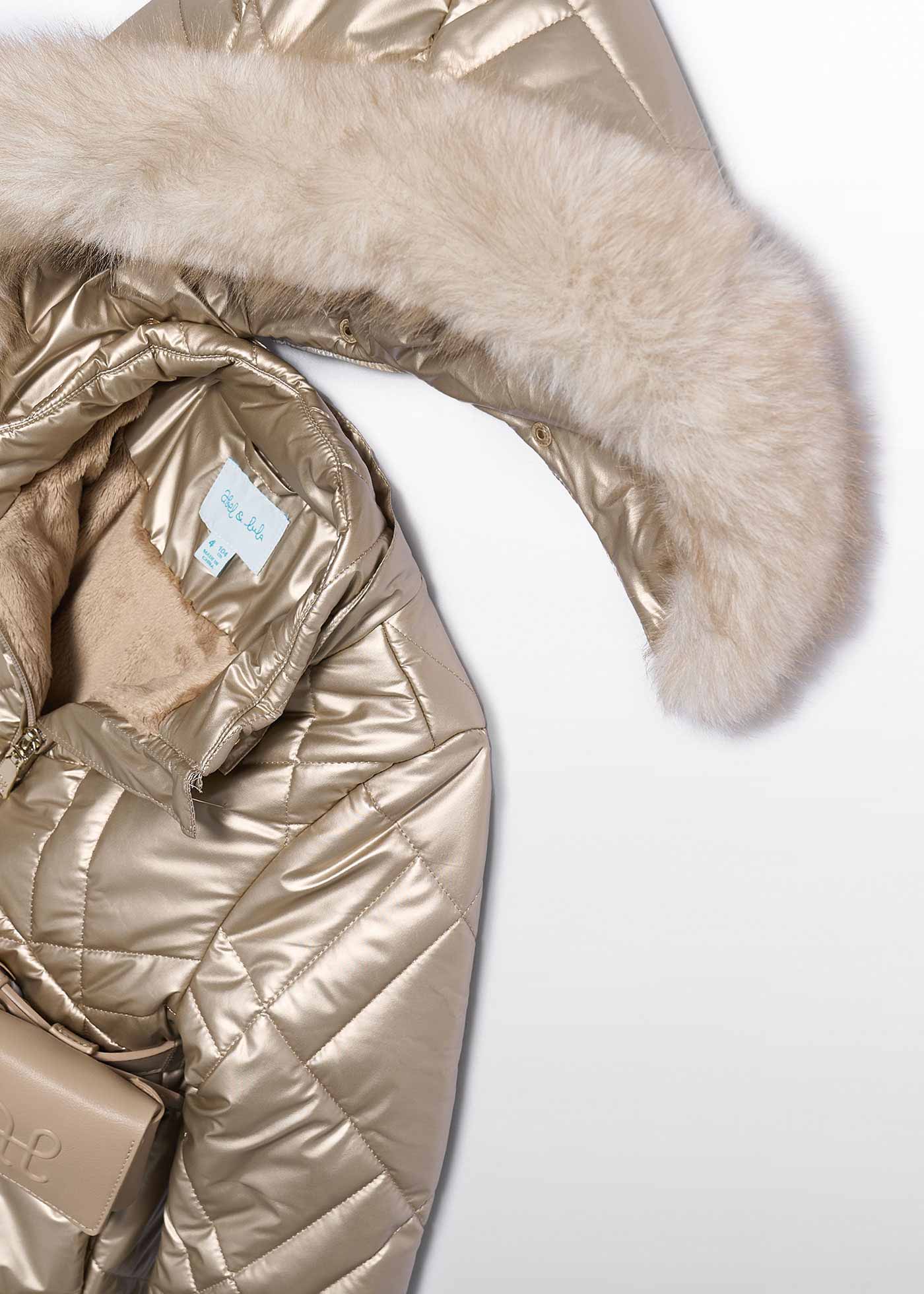 Chaquetón con cinturón cartera dorado para niña Abel & Lula 05814 - imagen 4