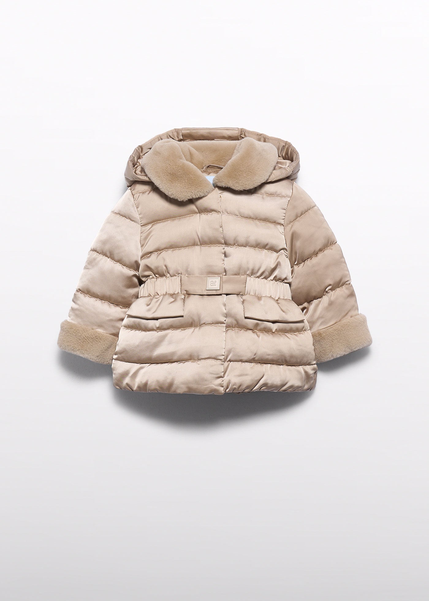 Chaquetón satinado pelo dorado para bebé niña Abel & Lula 05873 - imagen 2
