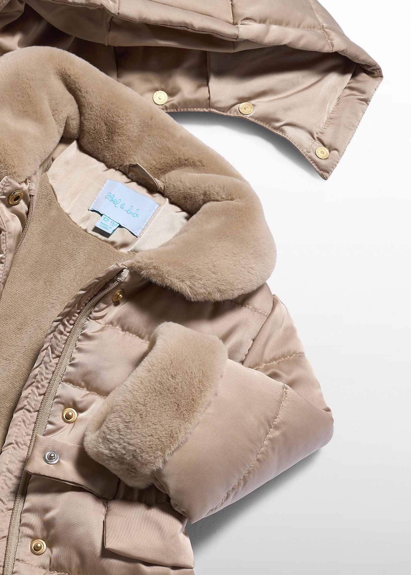Chaquetón satinado pelo dorado para bebé niña Abel & Lula 05873 - imagen 4
