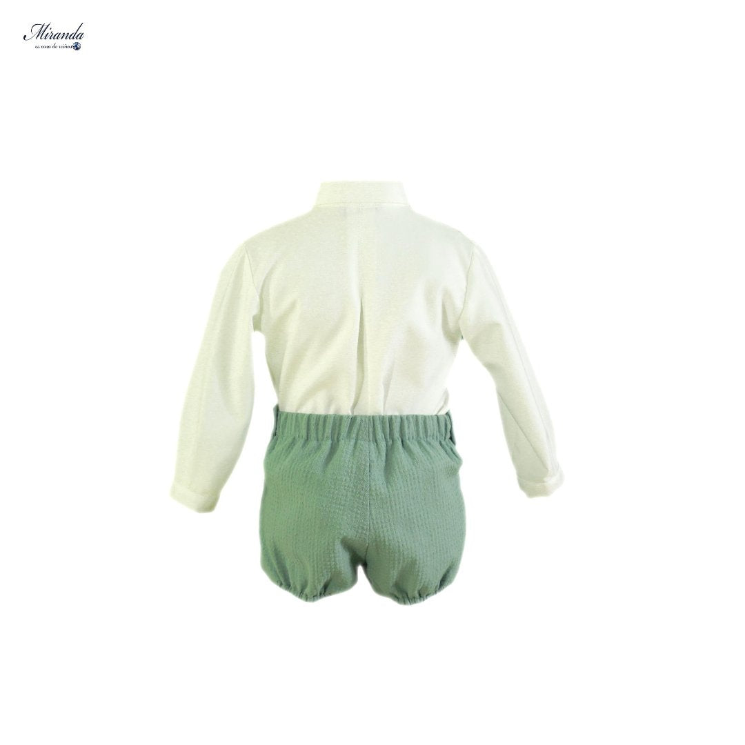 CONJUNTO BEBE NIÑO VERDE MIRANDA 0124