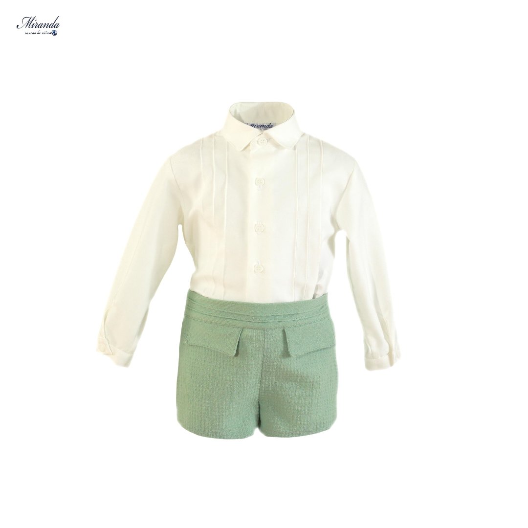 CONJUNTO BEBE NIÑO VERDE MIRANDA 0124