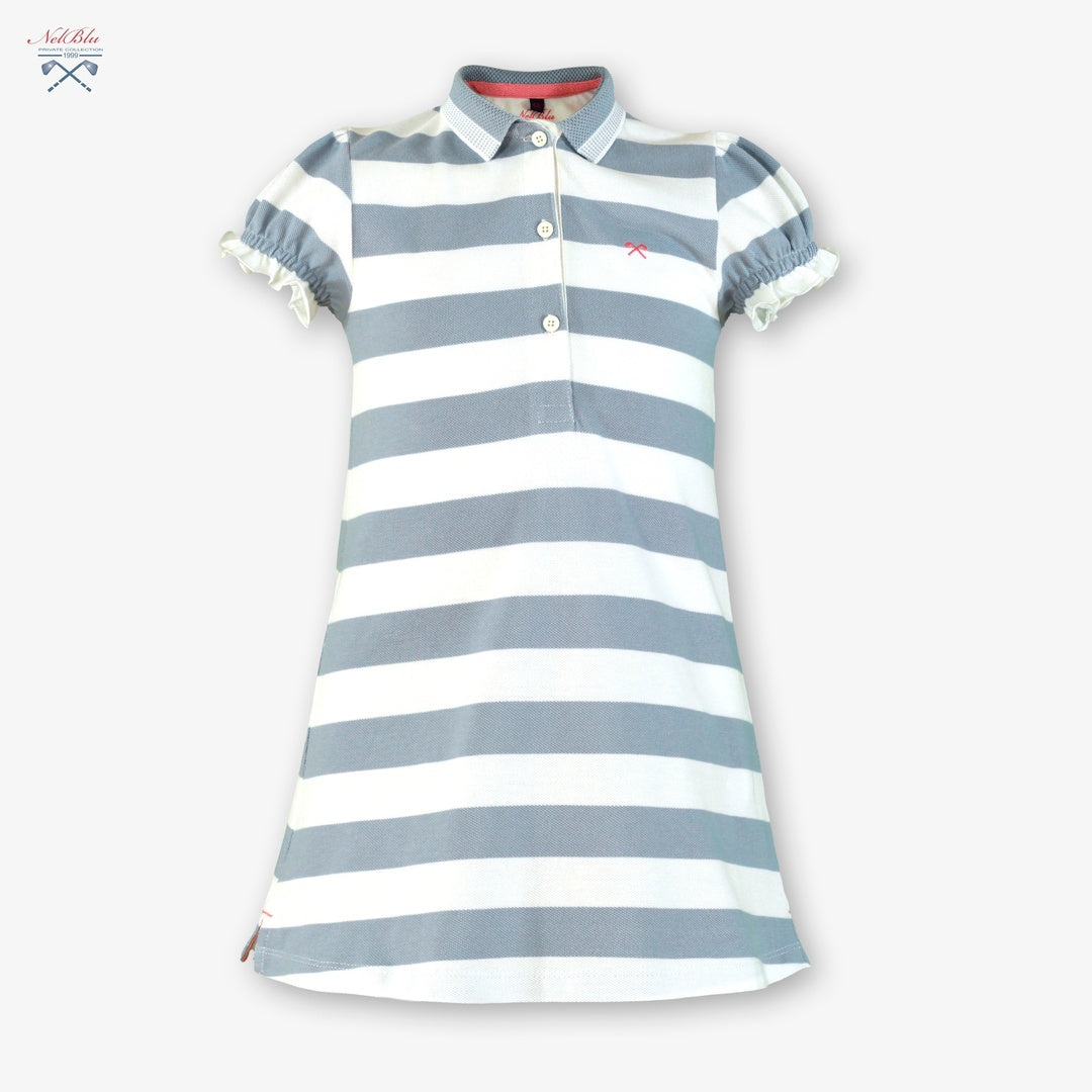 Vestido de Niña 100% Algodón Nel‑Blu a Rayas 1400
