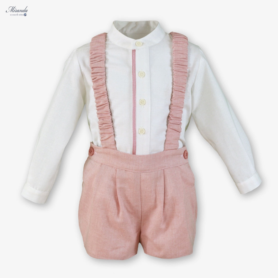 Conjunto de Niño con Tirantes y Camisa Cuello Mao - Miranda 0140