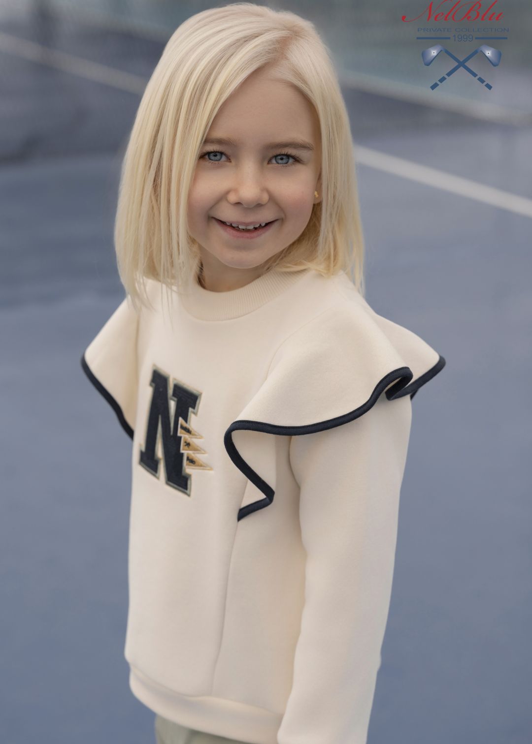 Sudadera infantil niña beige Nel-Blu 1414