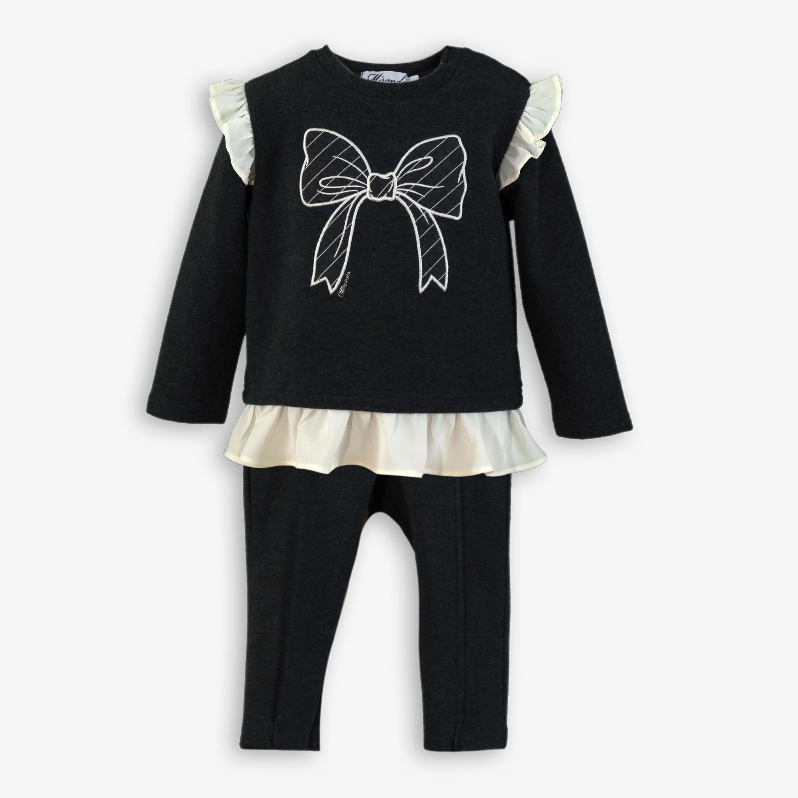 Conjunto sudadera leggins bebe niña lazo 0146