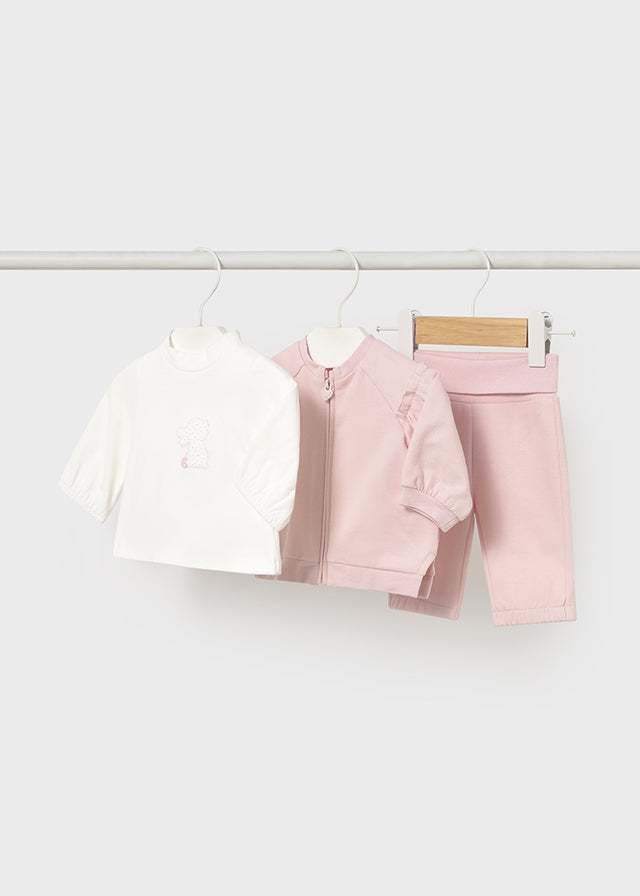 Chandal rosa felpa 3 piezas 02607 Mayoral