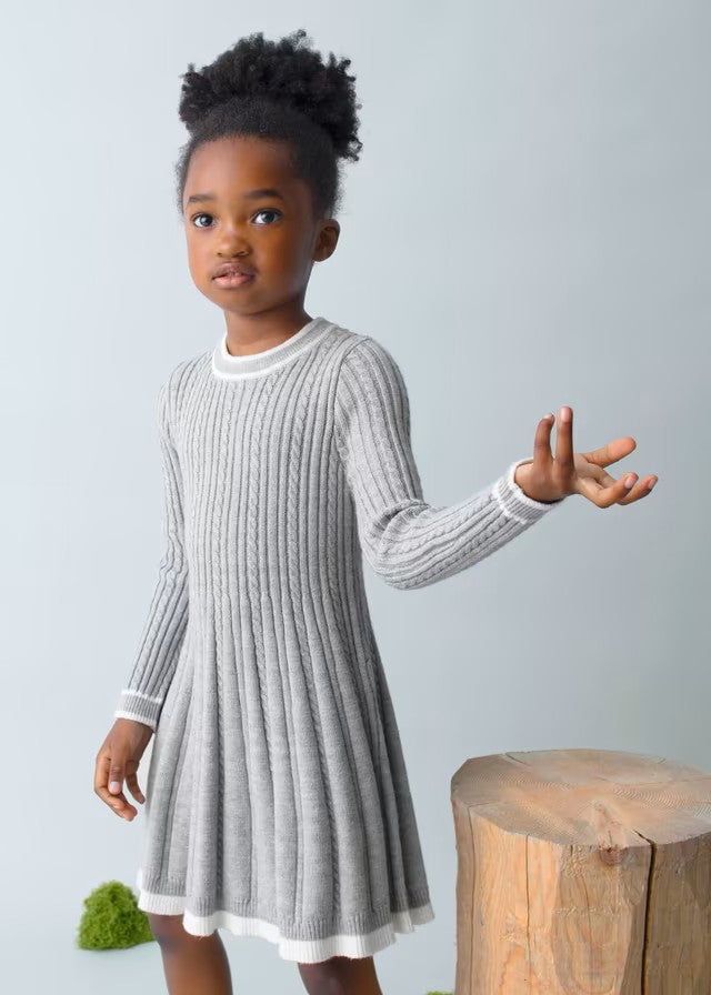 Vestido gris tricot ochos 04920 Mayoral