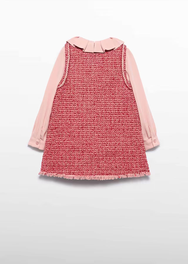 Vestido pichi cuello volante niña  05526 | Abel & Lula