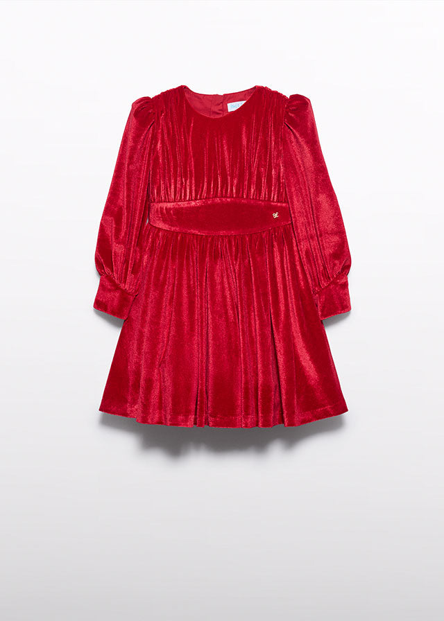 Vestido Rojo  terciopelo glitter 05528 Abel y Lula