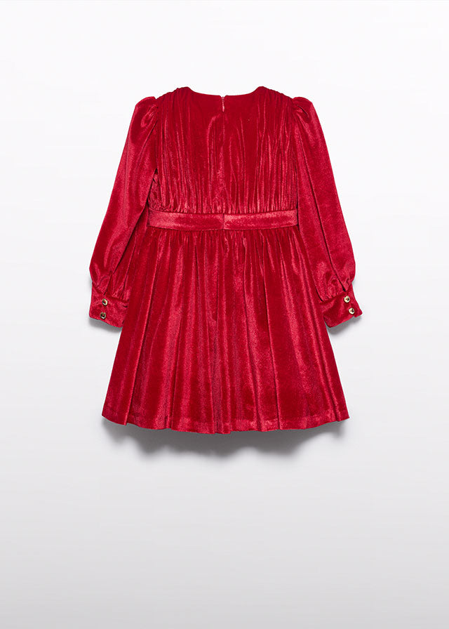 Vestido Rojo  terciopelo glitter 05528 Abel y Lula