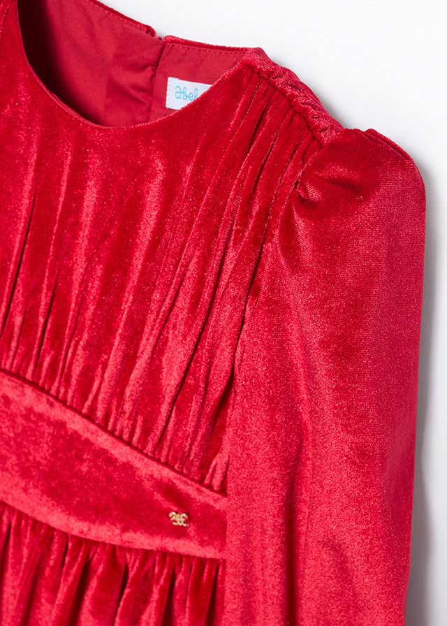 Vestido Rojo  terciopelo glitter 05528 Abel y Lula